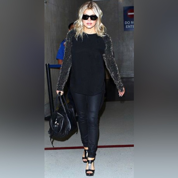 Fergie Black Platform Sandal Peep Toe Heels - Picture 7 of 7